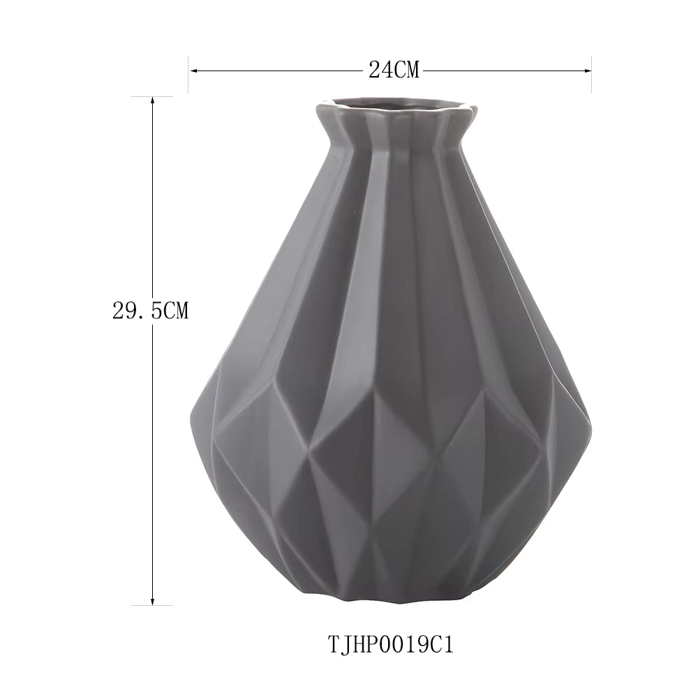 Grey Diamond Teardrop Vase