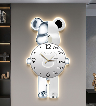 Silver Bear Clock