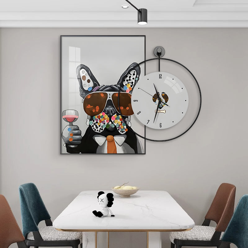 Dapper Dog Wall Art & Clock Set