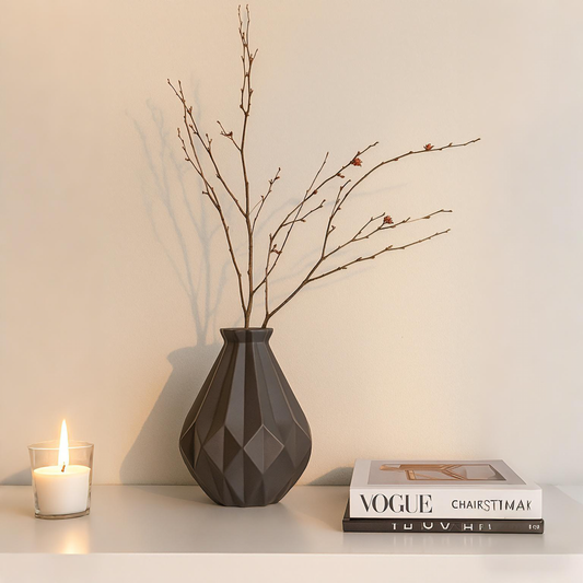 Grey Diamond Teardrop Vase