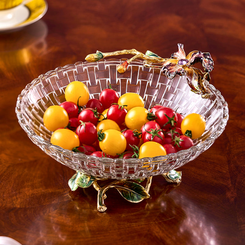 Classic Glass Bowl with Floral Decoration