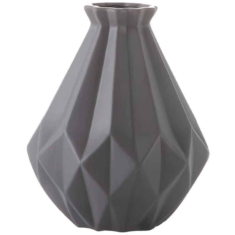 Grey Diamond Teardrop Vase