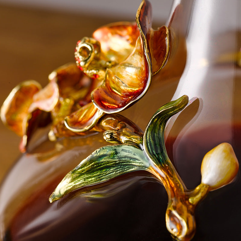 Floral Elegance Decanter & Wine Glasses