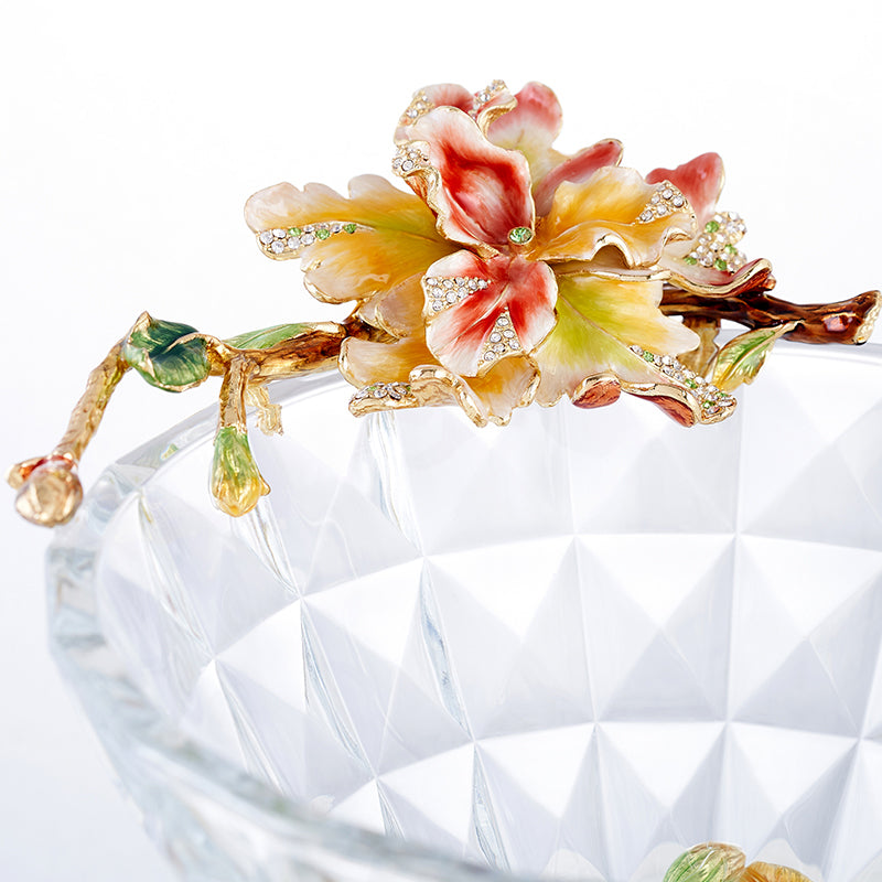 Glass Bowl with Classic Floral Design
