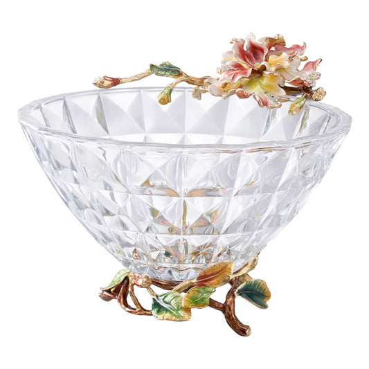 Glass Bowl with Classic Floral Design