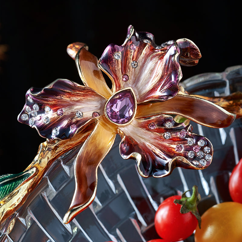 Classic Glass Bowl with Floral Decoration