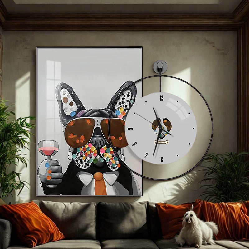 Dapper Dog Wall Art & Clock Set
