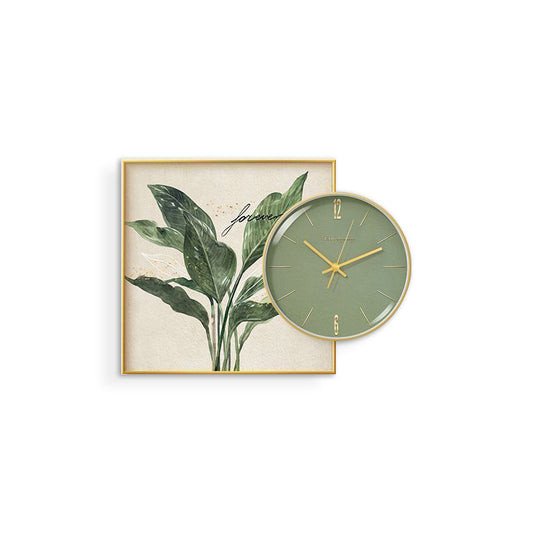 Leaf & Green Harmony Wall Clock Set