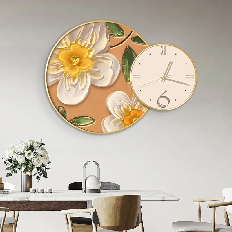 Floral Clock Wall Set