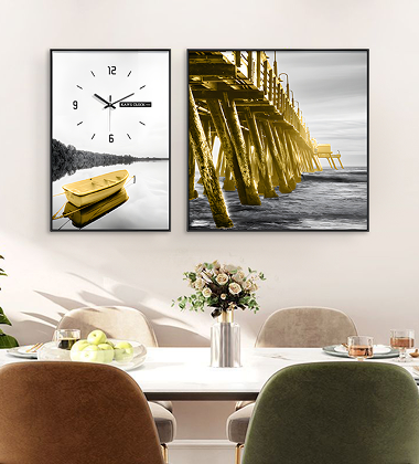 Golden Bridge & Rowing Boat Wall Set