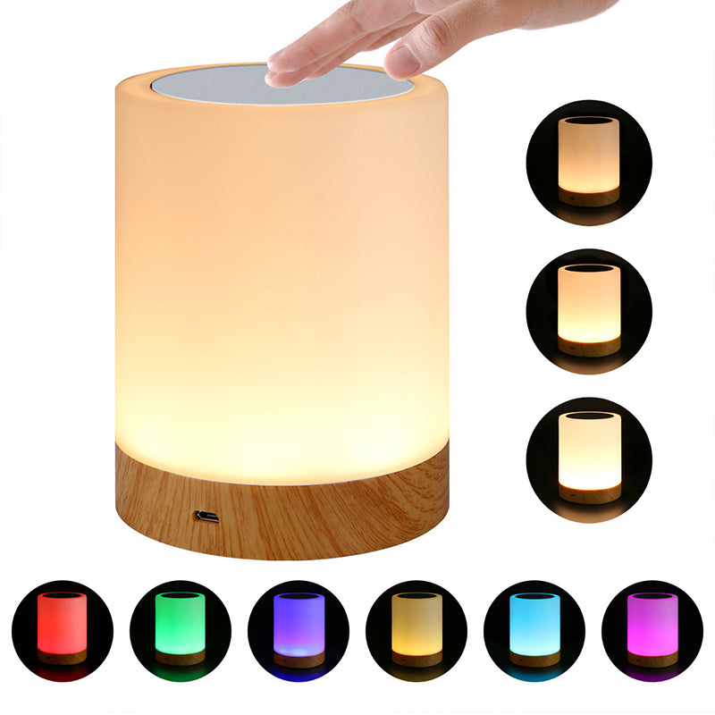 Decorative Night Light Bedside Lamp With USB Port Rechargeable LED Desk Lamp