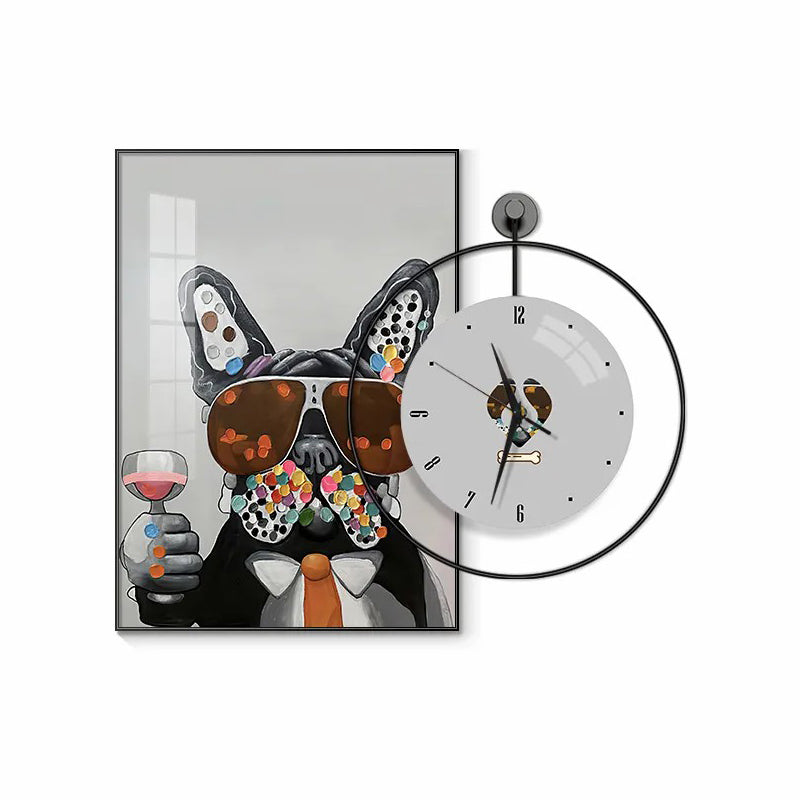 Dapper Dog Wall Art & Clock Set